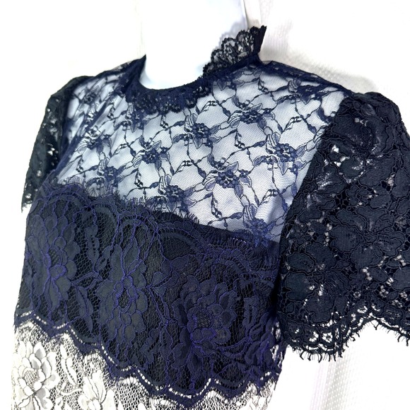 New Sandro Paris Womens Lace Pattern Mini Dress Sz 2 - Picture 4 of 5